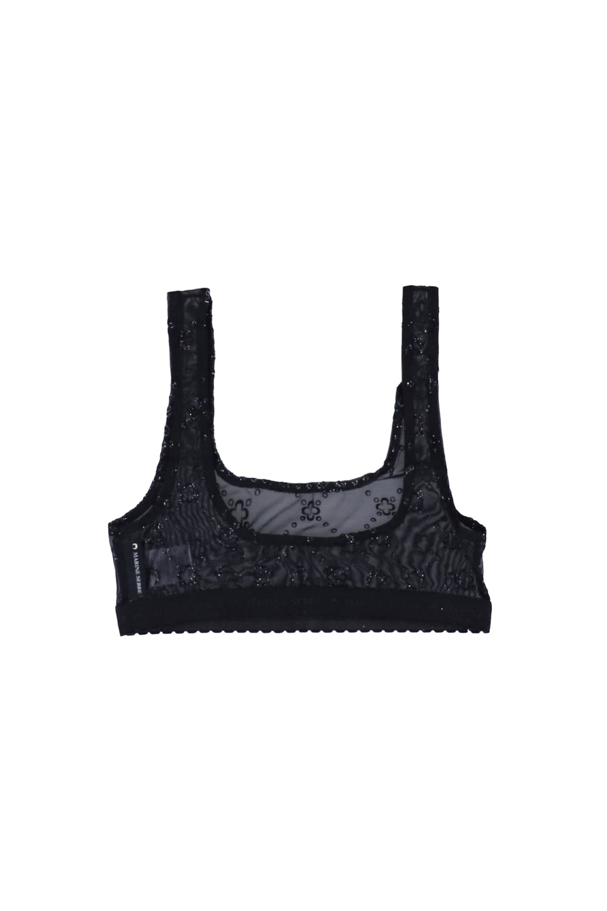 MOONOGRAM MESH FLOCK GLITTER BRASSIERE / BK99 BLK