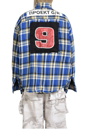 PADDED CHECK SHIRTS JACKET / BLU