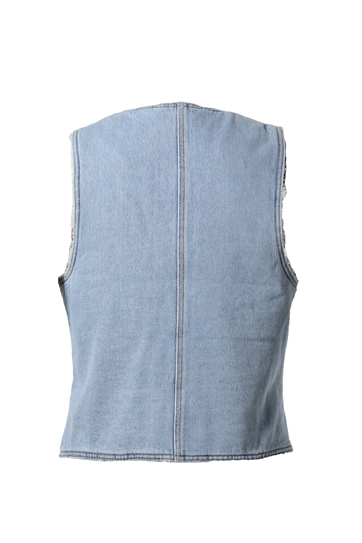 SHERPA DENIM VEST WOVEN / BLU