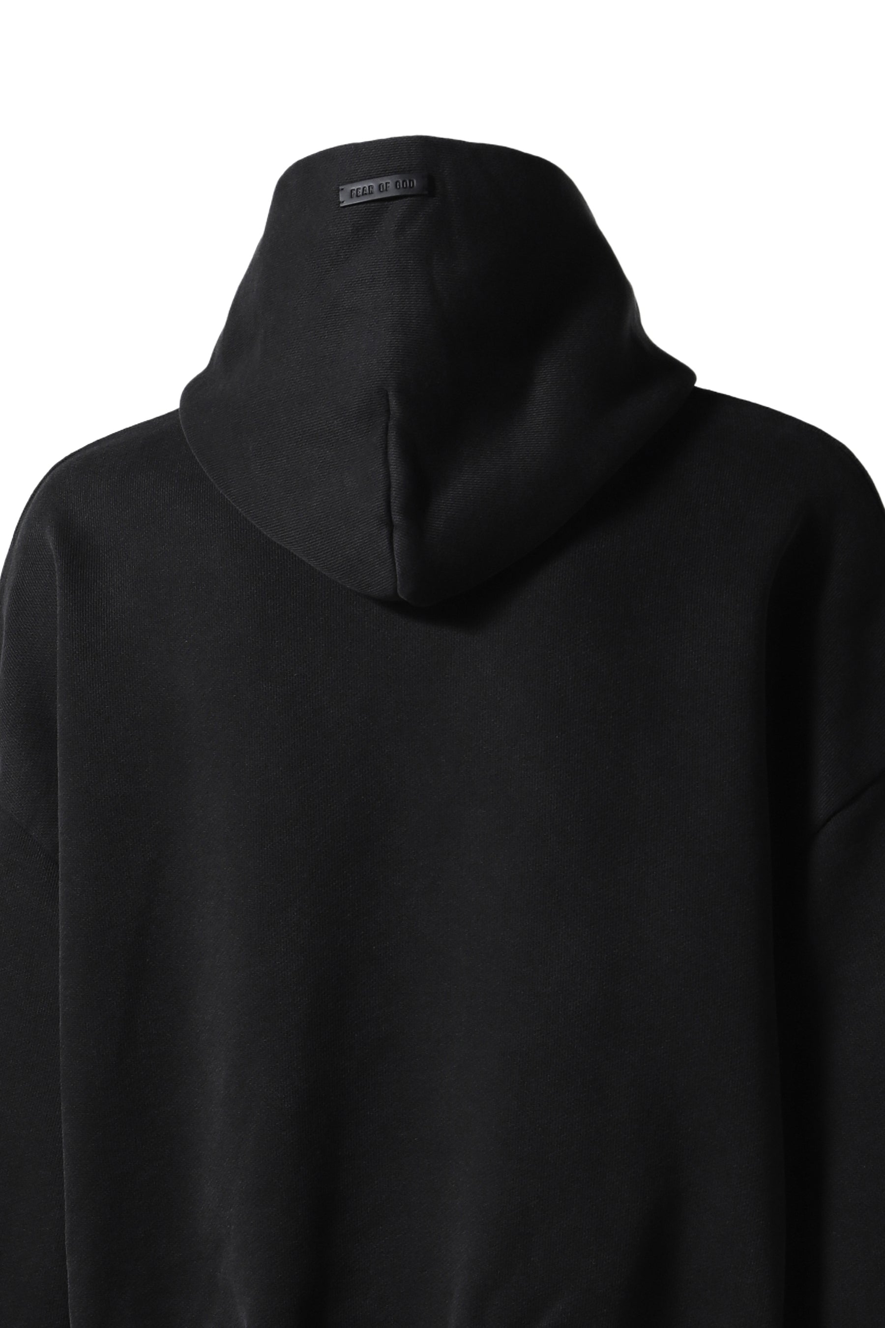 OVERLAPPED HOODIE - FEAR OF GOD LOGO GREY PRINT / BLK