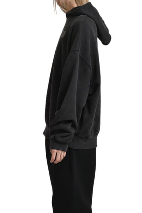 OVERLAPPED HOODIE - FEAR OF GOD LOGO GREY PRINT / BLK