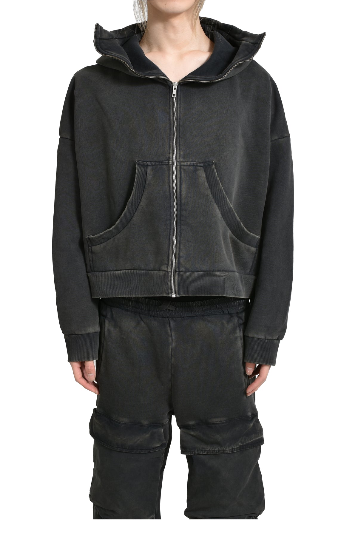 FULL ZIP / WASHED BLK