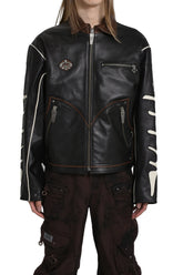 GROW OP LEATHER JACKET / BLK