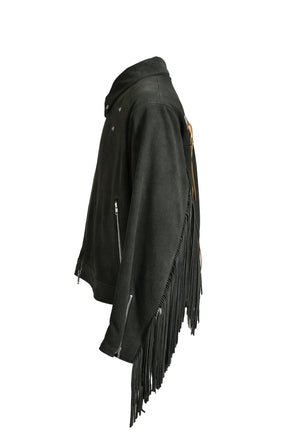 LEATHER FRINGE RIDERS JACKET / DUST