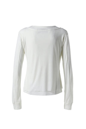 DOUBLE LAYERED LONG SLEEVE (BUTTON) / WHT