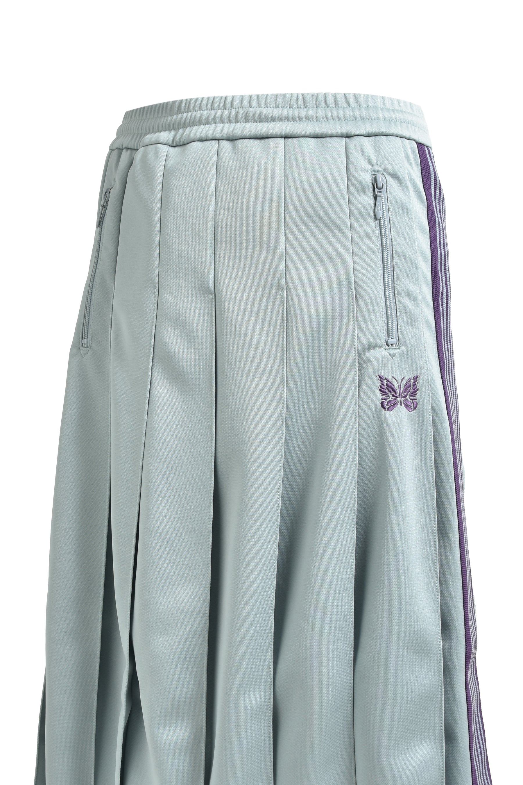 PLEATED TRACK SKIRT - POLY SMOOTH / B-SAX