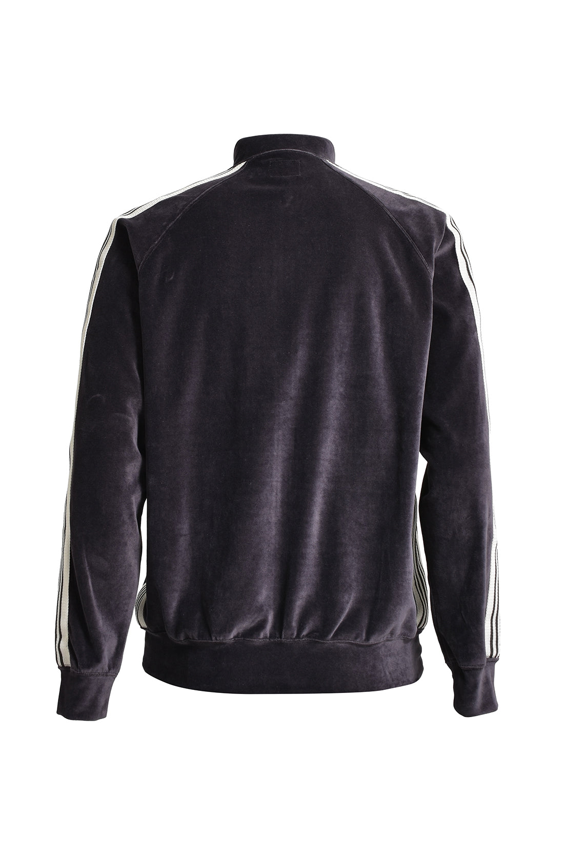 RIB COLLAR TRACK JACKET - C/PE VELOUR / B-CHA