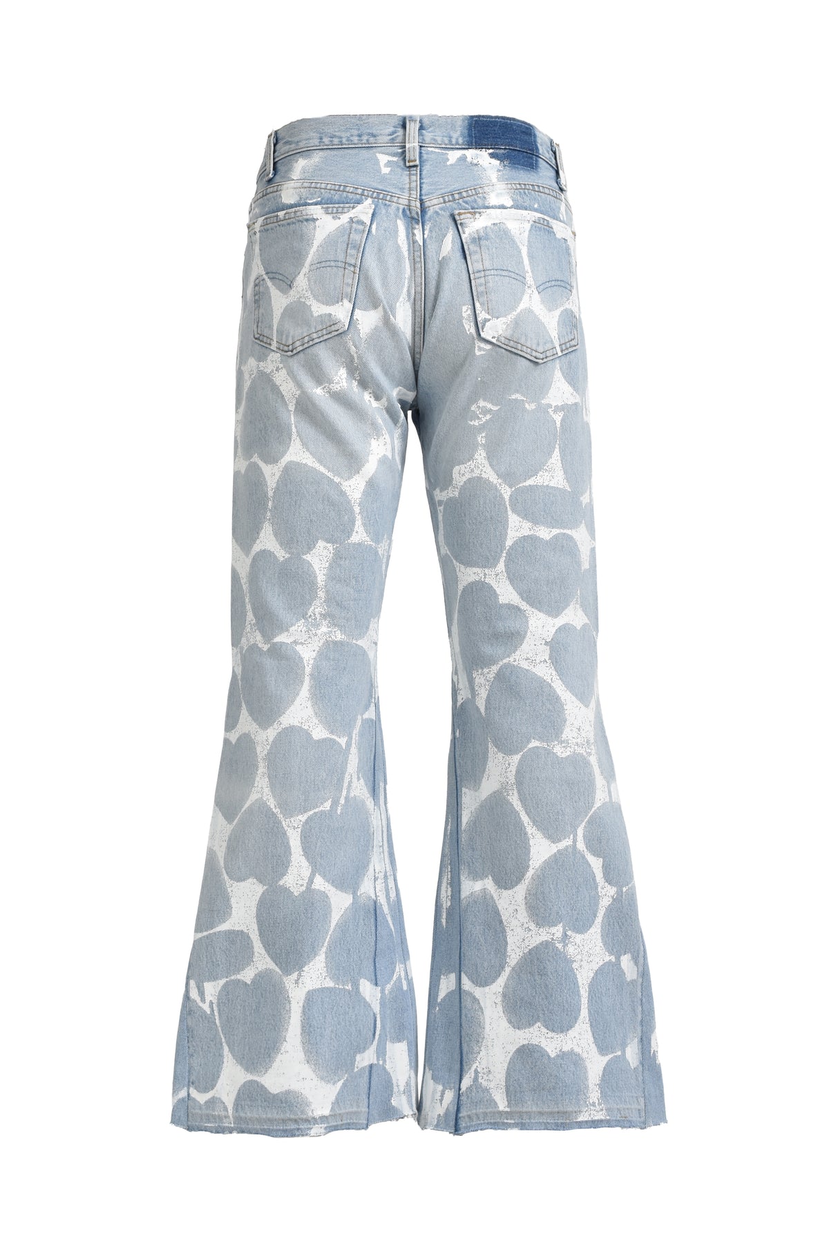 HEART PRINTED DENIM BLU