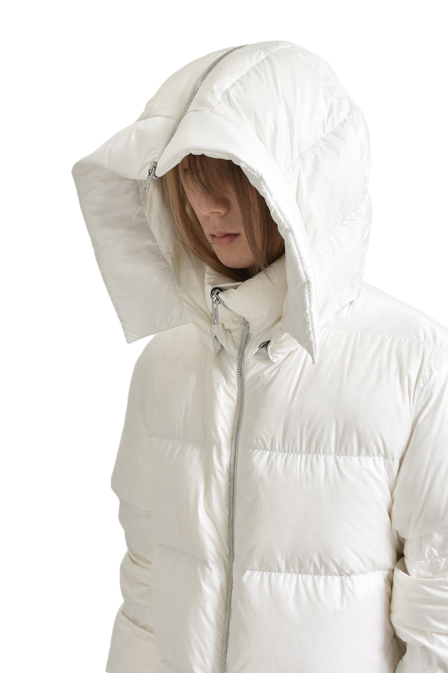 HOODED CYCLOPIC COAT / MILK