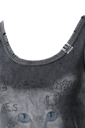 BLEACHED TANKTOP / BLK