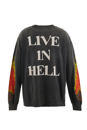 LS TEE/LIVE IN HELL / BLK