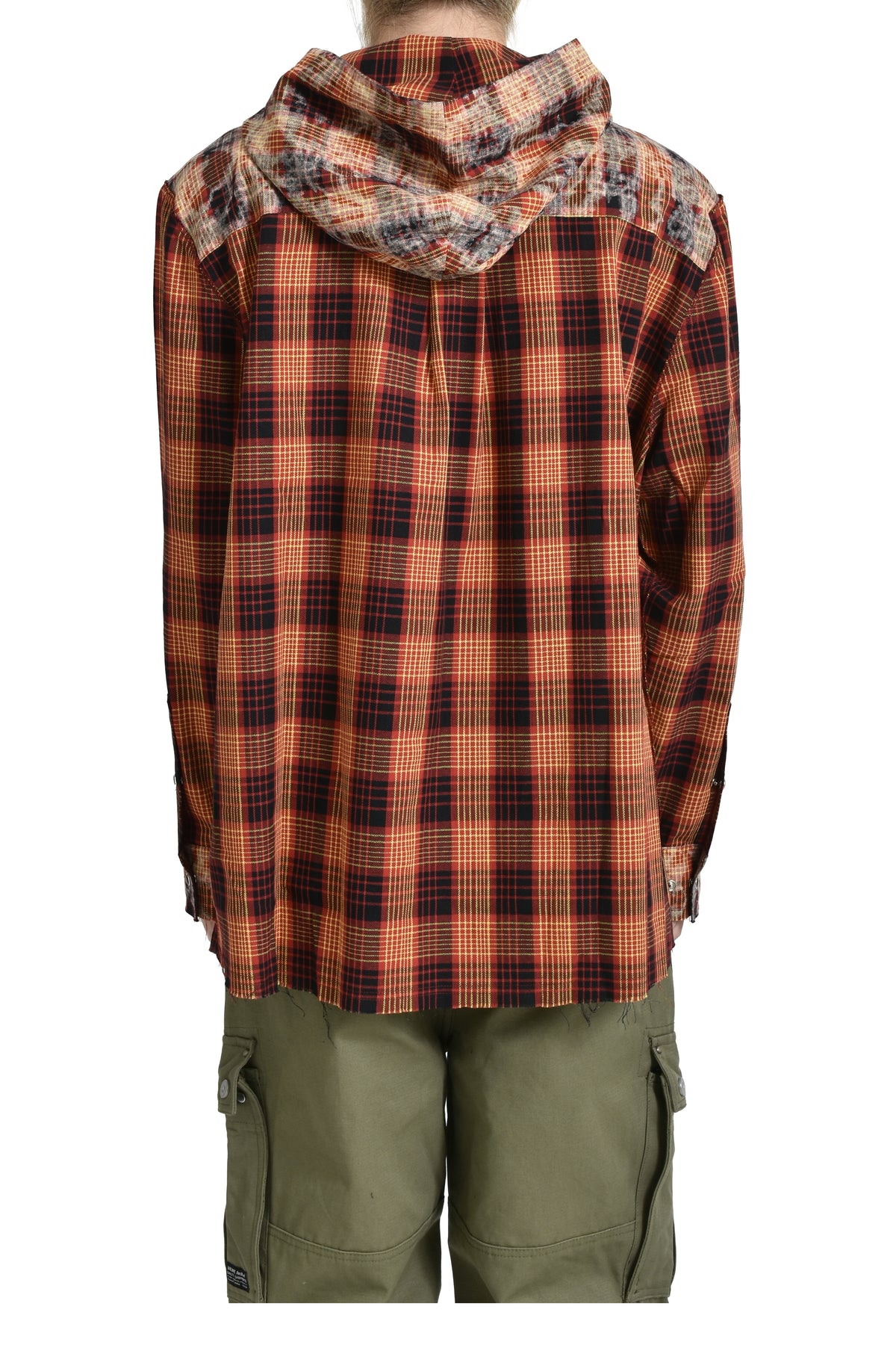 MAHA CHECK HOODIE SHIRT / RED