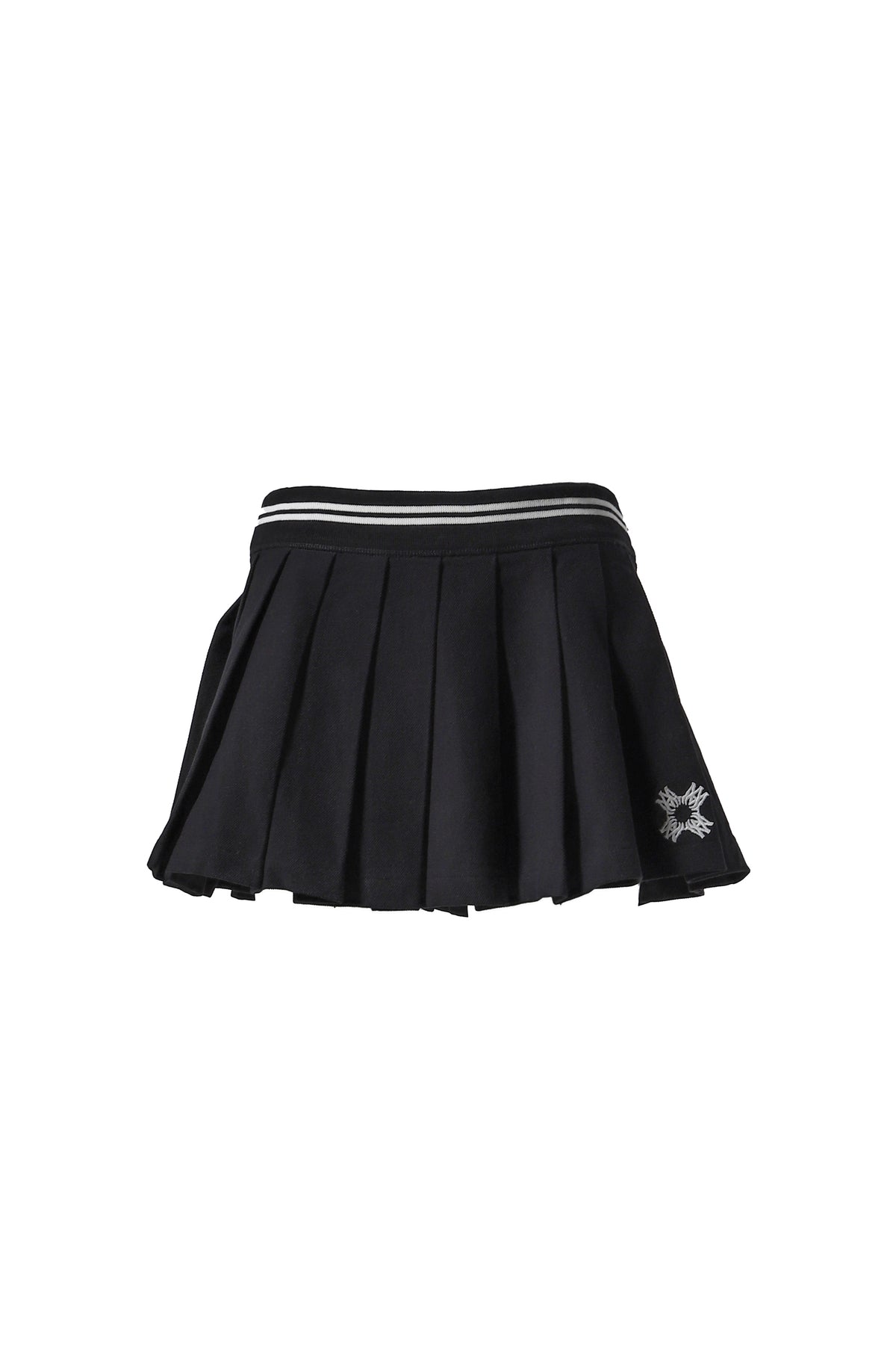 MA QUAD PLEATED MINI SKIRT / BLK