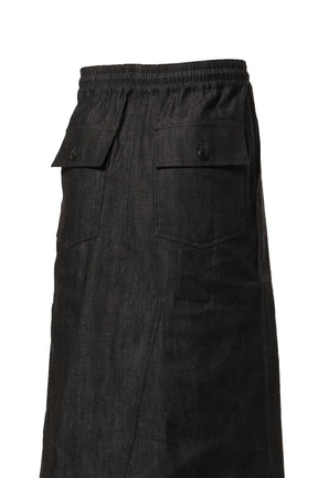 STRING FATIGUE SKIRT- 8OZ DENIM(EXCLUSIVE) / BLK