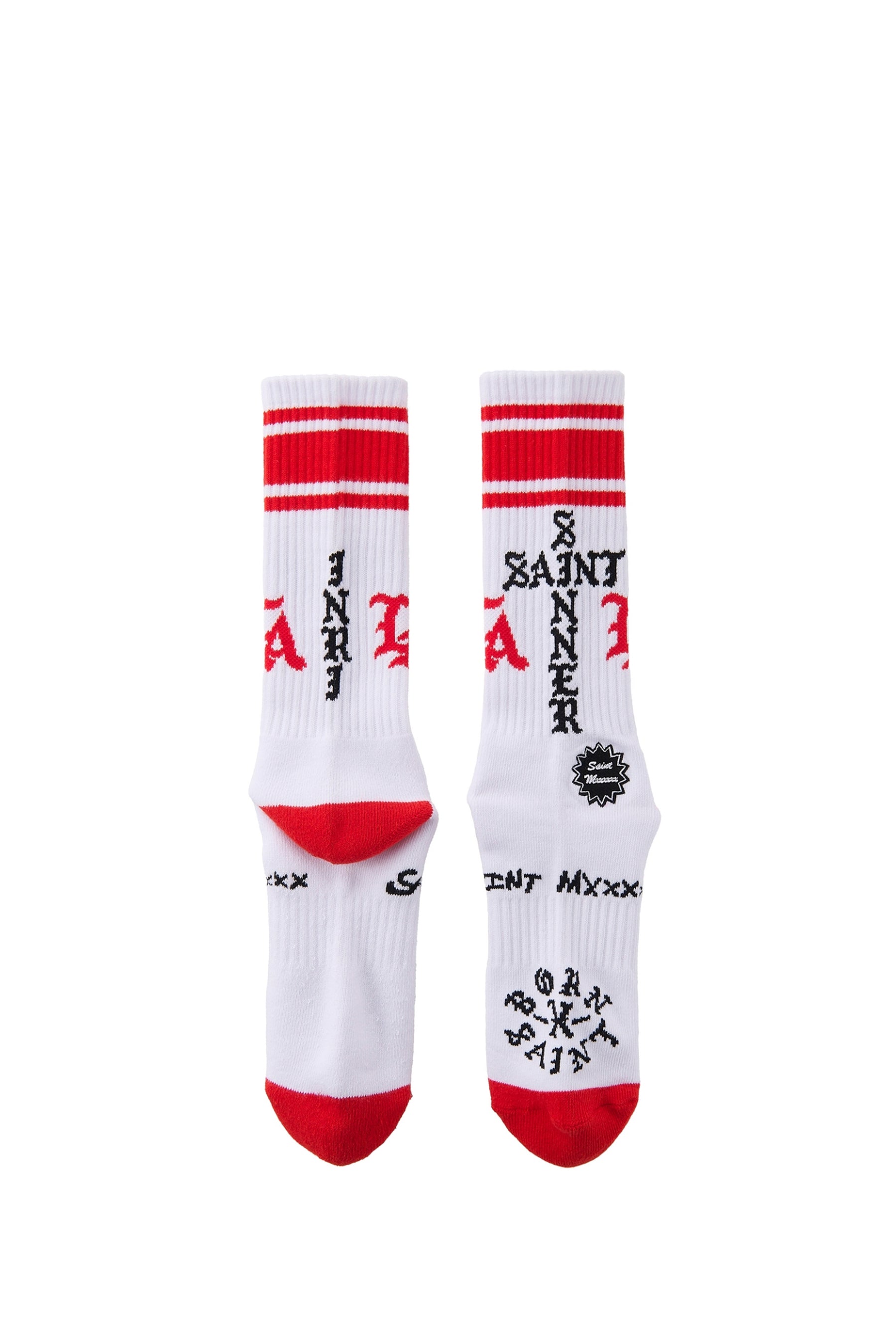 BR_SOCKS/ST SINNER / WHT RED