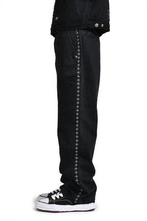 X STITCH PANTS / BLK