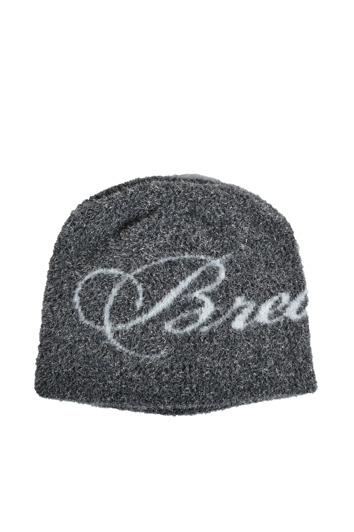 GLITTER MOHAIR SKULL CAP / BLK