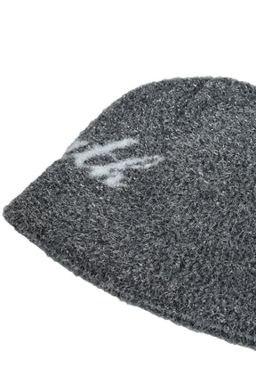 GLITTER MOHAIR SKULL CAP / BLK