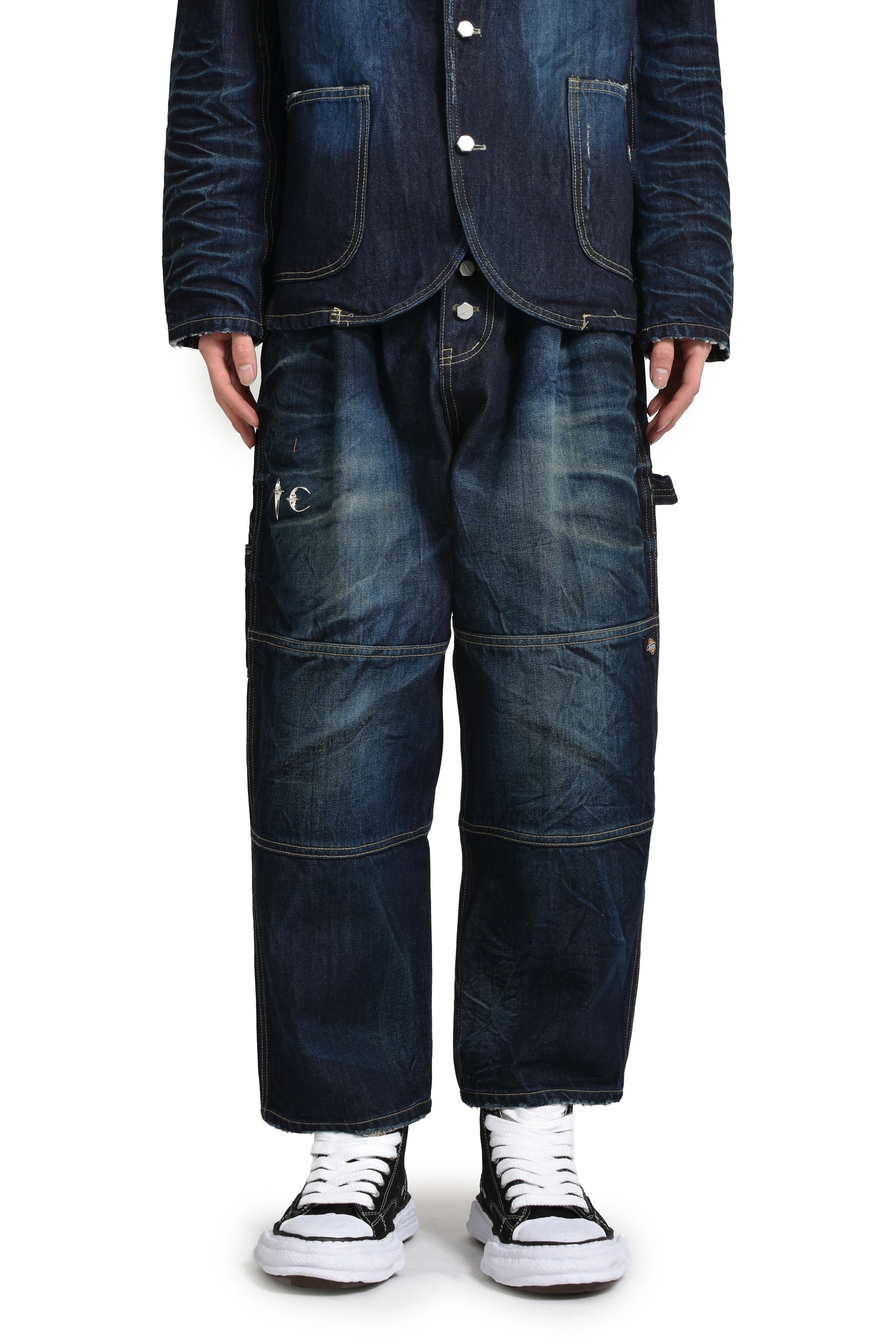 DOUBLE KNEE DENIM PANTS / BLU