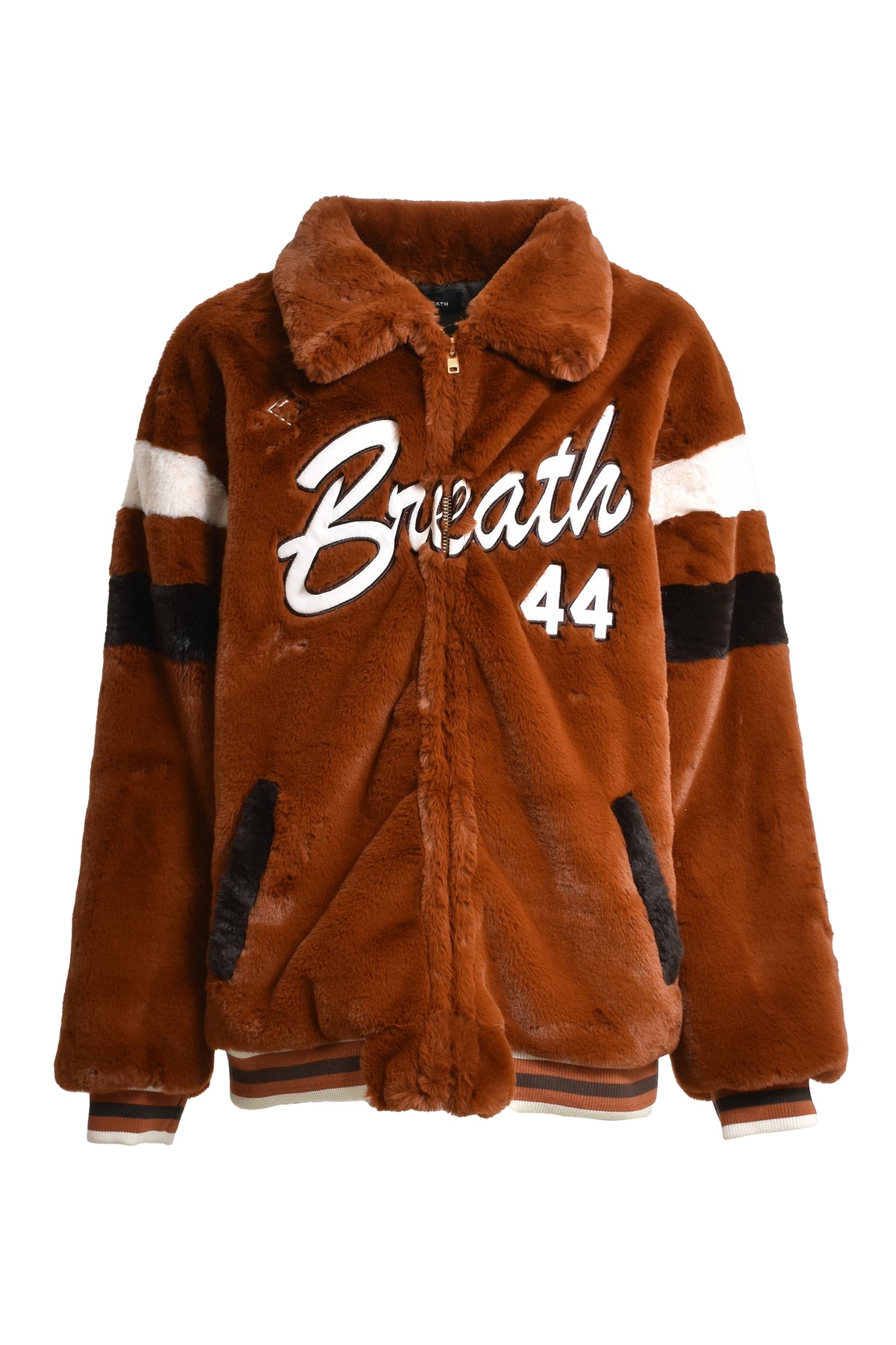 FAUX FUR STADIUM JACKET / BRW