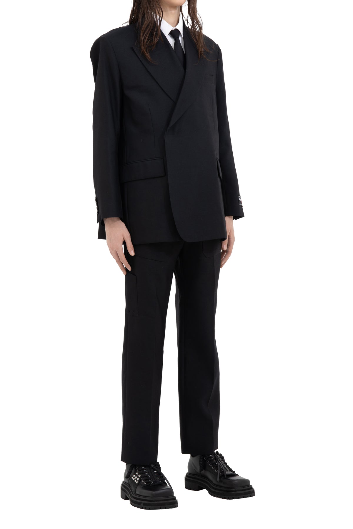 "JEROME" OVER SHOULDER TAILORED JACKET / BLK