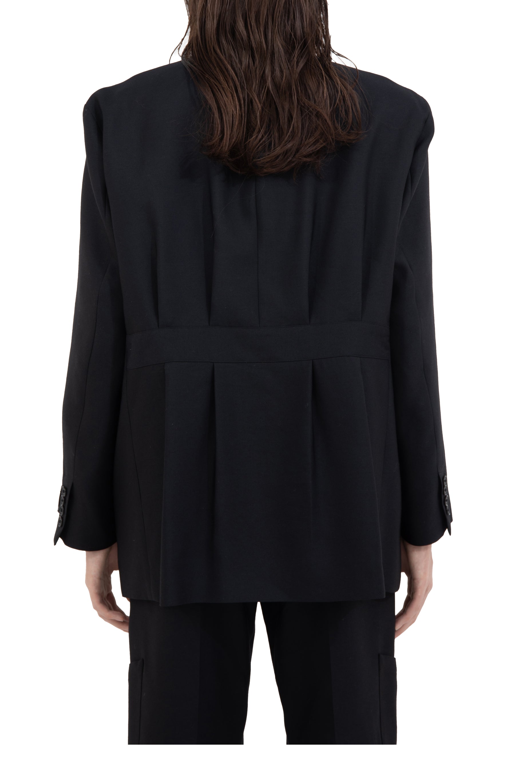 "JEROME" OVER SHOULDER TAILORED JACKET / BLK