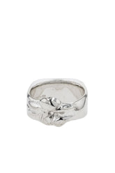 BONE SHAPED SIGNET RING.-M- / SIL