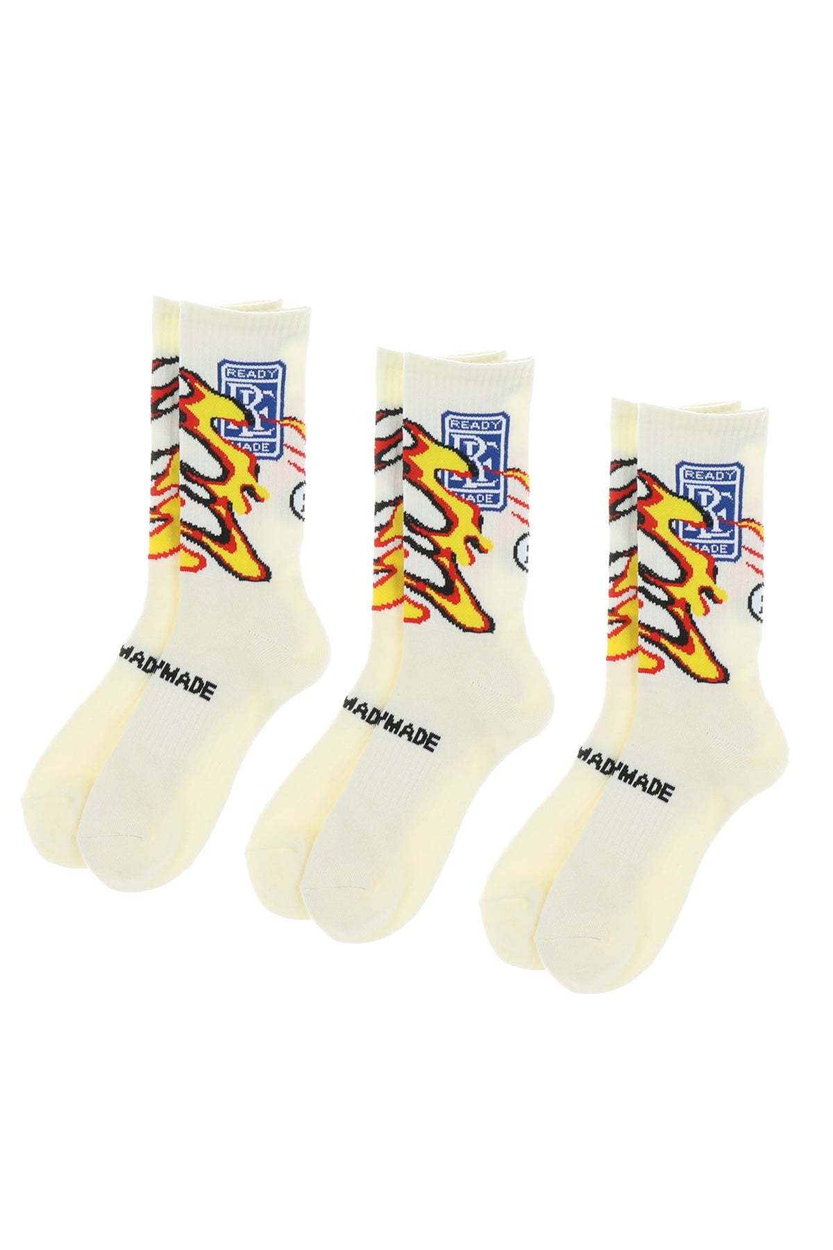 READYMADE 3P CREW SOCKS / WHT