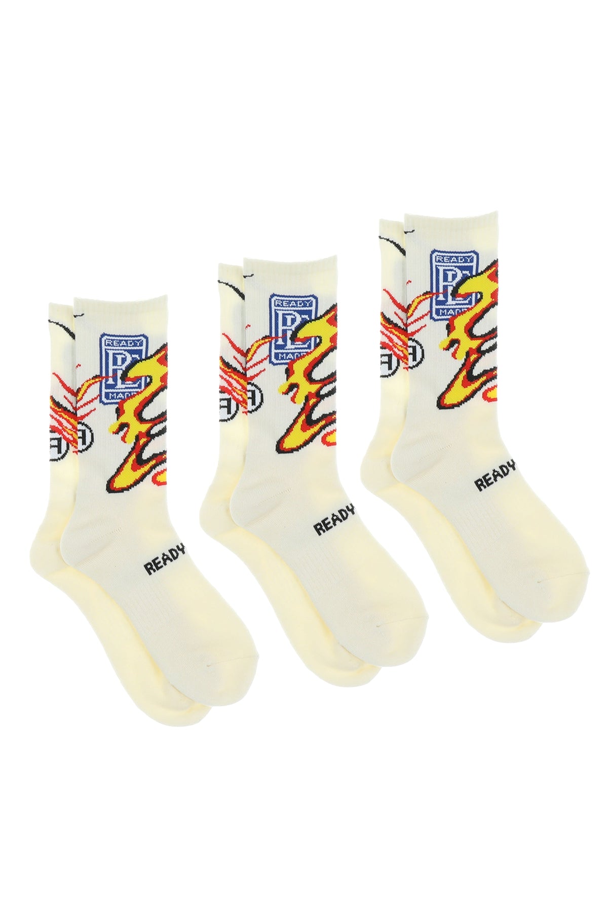 READYMADE 3P CREW SOCKS / WHT