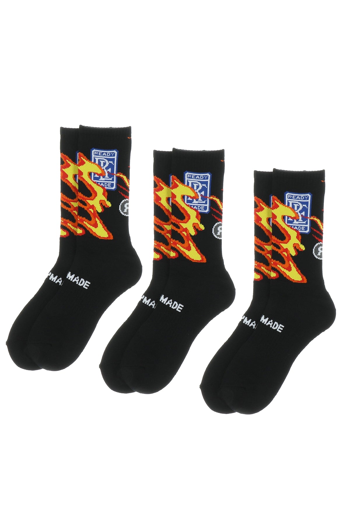 READYMADE 3P CREW SOCKS / BLK