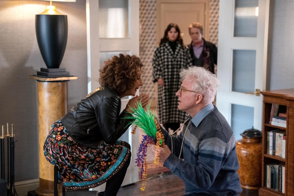 Andrea Martin, Steve Martin, Selena Gomez and Martin Short in Season 3 of "Only Murders in the Building," set at the fictional Arconia apartment building on the Upper West Side.