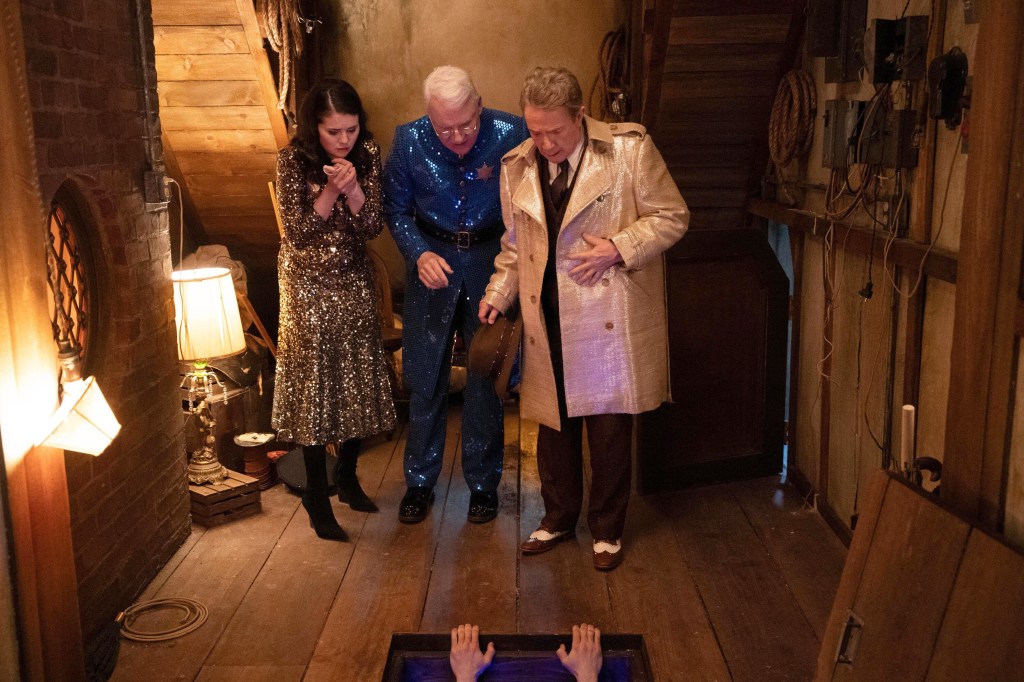 Selena Gomez, Steve Martin and Martin Short in the "Opening Night" Season 3 episode of "Only Murders in the Building."