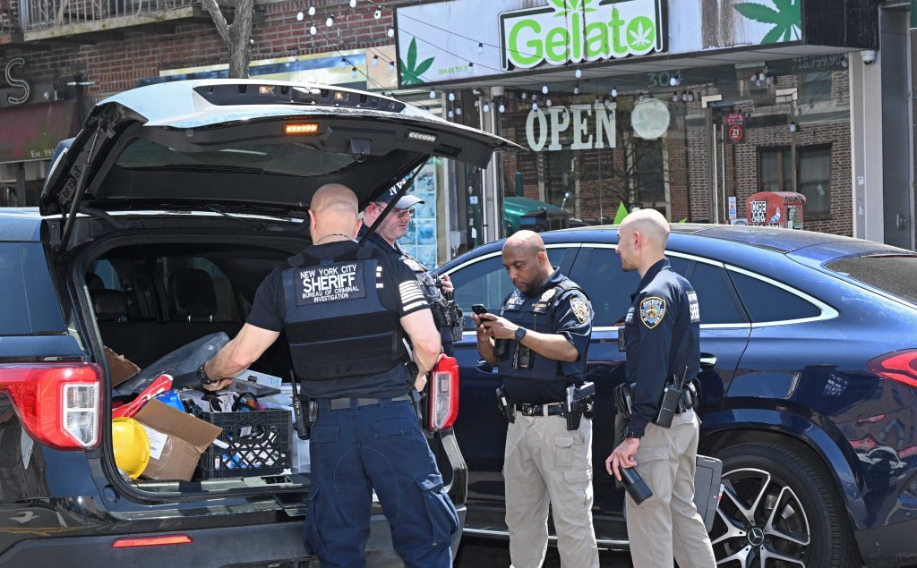 The officers confiscated marijuana products from the shop including cannabis edibles.