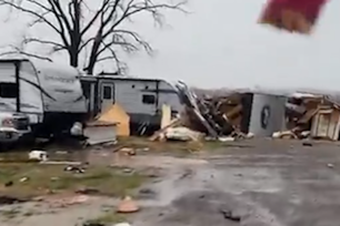 The hardest-hit communities appeared to be along the Ohio River, where damage was reported to trees, power lines and buildings.