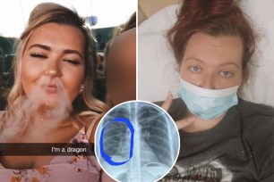 A 30-year-old Tennessee mom who picked up vaping early in the COVID-19 pandemic claims the habit nearly killed her, with a doctor reportedly saying it was "frying [her] lungs like hot chicken."