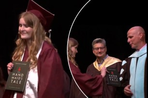 An high school graduate in Idaho displayed a unique way of protest at her graduation when she offered a book to the school district’s superintendent, who had banned it months earlier. Annabelle Jenkins was one of 44 graduates to have her name called during the Idaho Fine Arts Academy graduation ceremony on May 23.