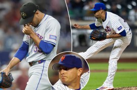 Edwin Diaz is distraught on the mound for the Mets; Diaz pitches; Billy Wagner