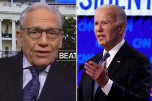 Bob Woodward on the left, Joe Biden on the right.