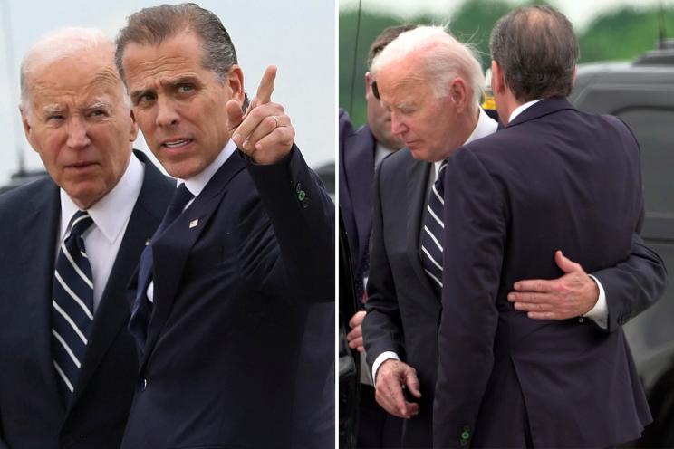 Biden embraces son Hunter after his felony conviction in airport photo op