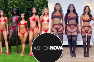 A group of women wearing Fashion Nova garments for a body positivity campaign