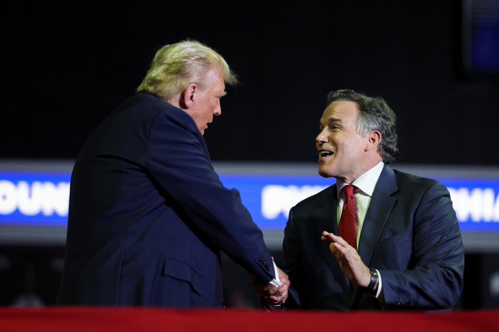 McCormick with former President Donald Trump at a campaign event in Philadelphia on June 22, 2024.