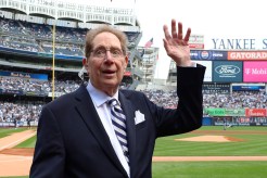 John Sterling during a Yankees ceremony honoring his career on April 20, 2024.