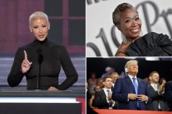 A collage of people including celebrities Joy-Ann Reid and Donald Trump.