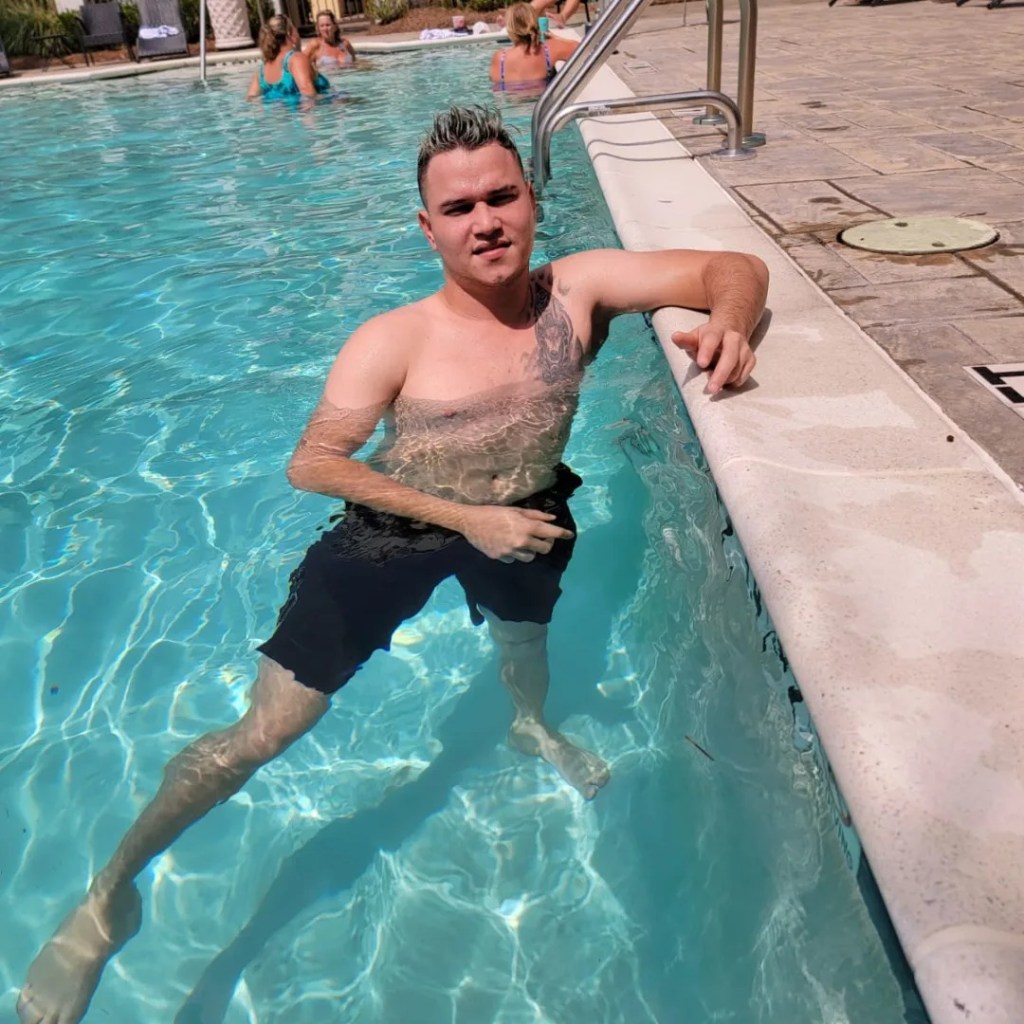 Argenis Ibarra seen here posing inside a pool