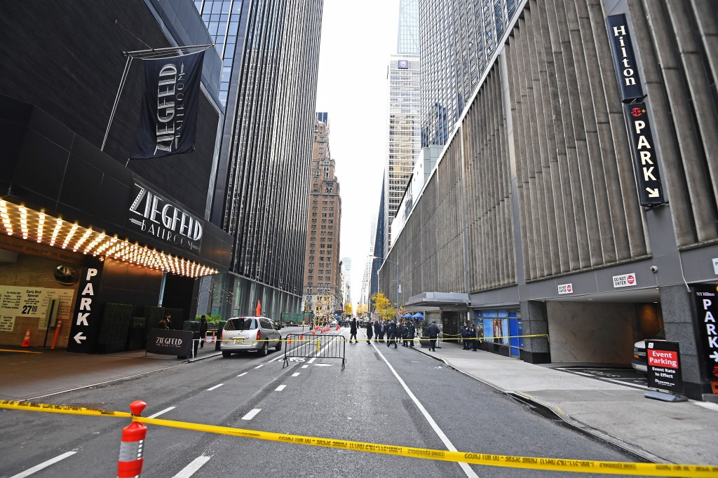 The street outside of the Hilton closed during the police investigation.