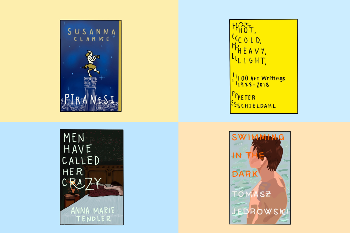 A collage of four illustrated book covers.