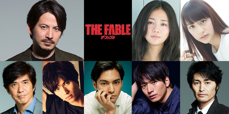 映画「ザ・ファブル」キャスト。上段左から岡田准一、木村文乃、山本美月。下段左から佐藤浩市、福士蒼汰、柳楽優弥、向井理、安田顕。