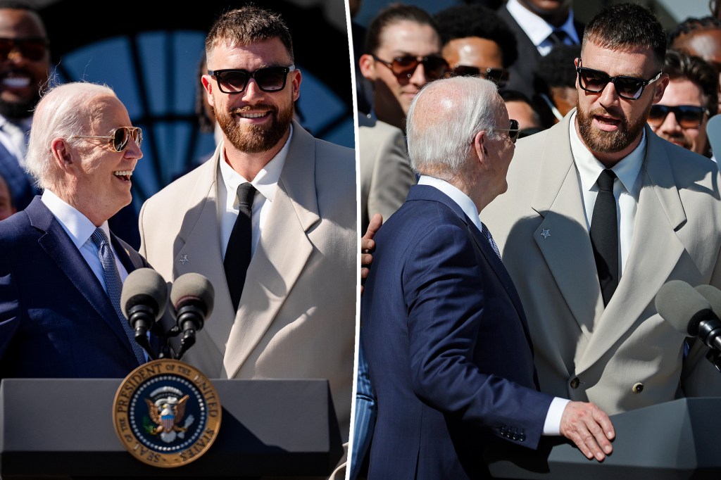 Travis Kelce jokes White House security said he’d be tased if he made speech on Chiefs visit