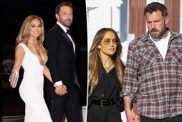 Jennifer Lopez and Ben Affleck split image.