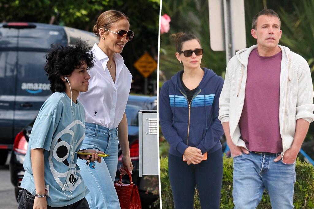 Jennifer Lopez goes shopping with Emme while Ben Affleck spends the day with ex Jennifer Garner amid divorce rumors